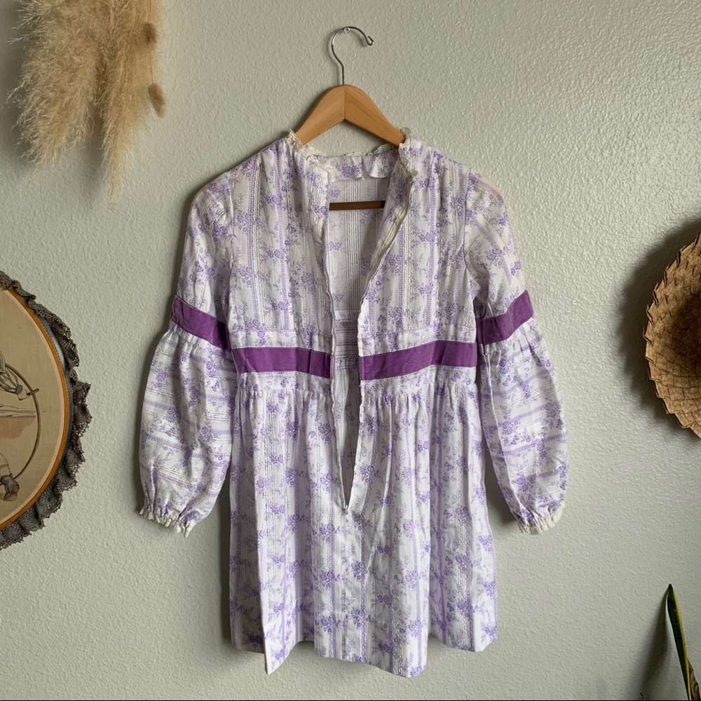 Vintage 60s Kids Floral Boho Dress - Picture 11 of 13